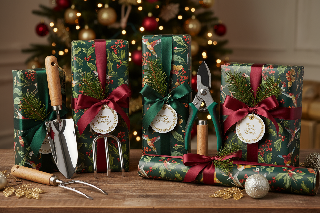Wrap up the perfect gift! Our garden tools, now beautifully wrapped for the holidays.